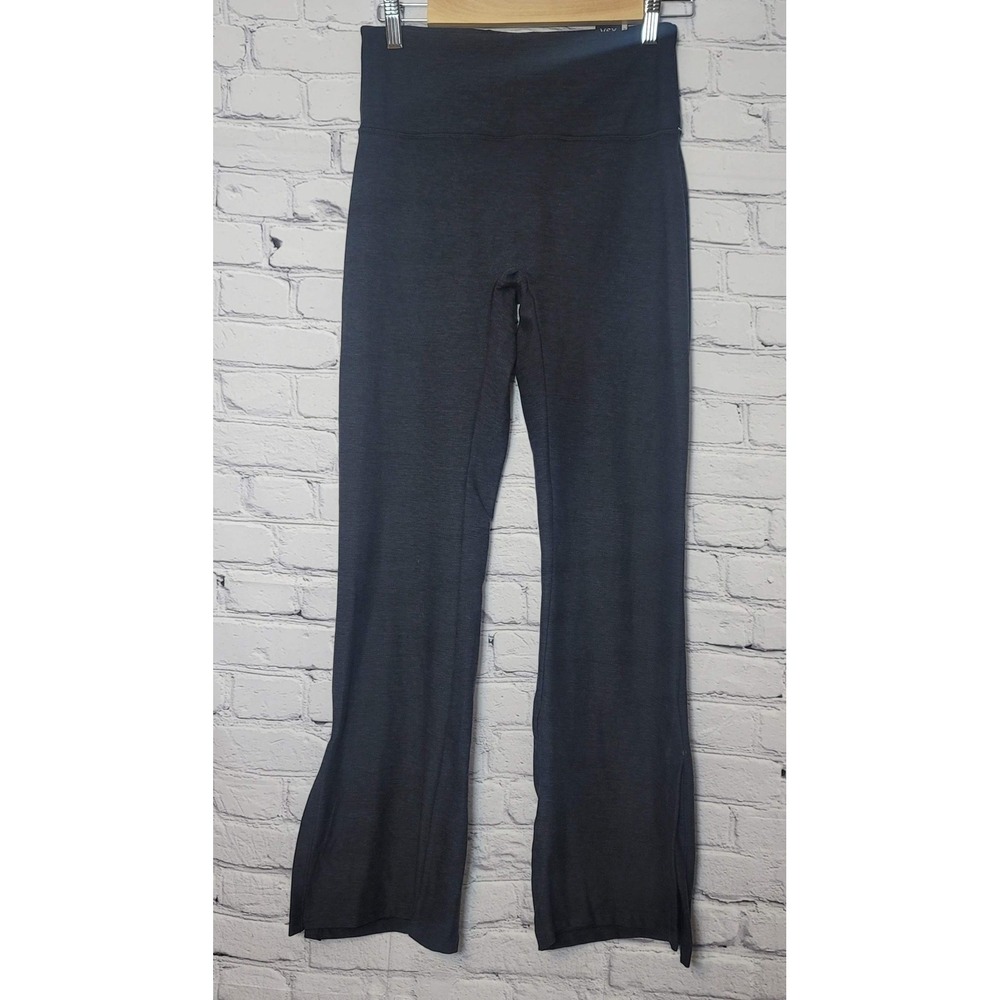 VSX Victoria Secret Luxmarl Flare Leggings Black High Rise Side Slit Medium 30"